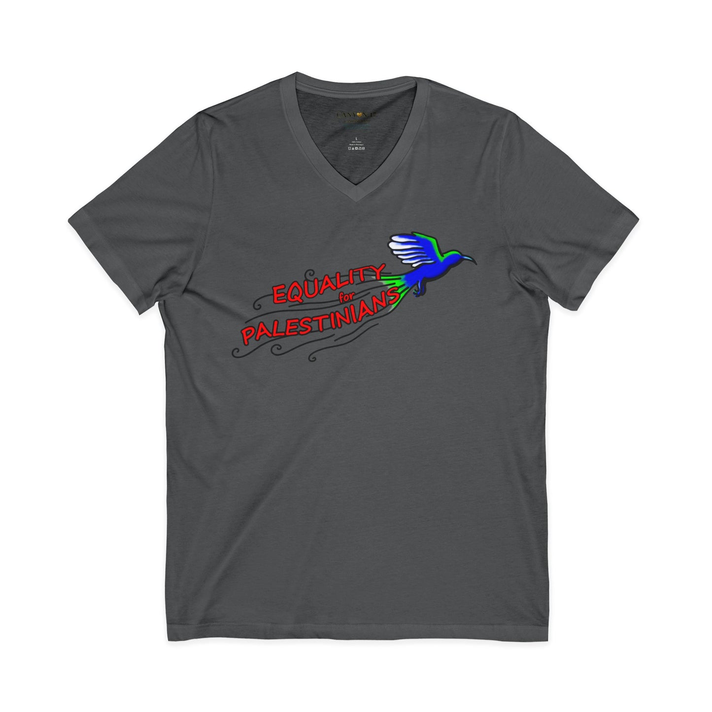 Unisex Jersey Short Sleeve V-Neck Tee - Equality for Palestinians