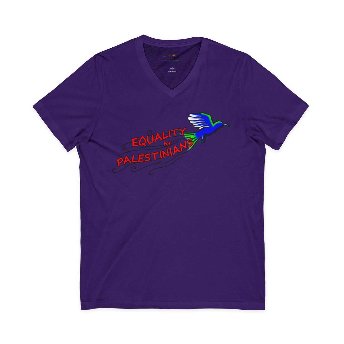 Unisex Jersey Short Sleeve V-Neck Tee - Equality for Palestinians