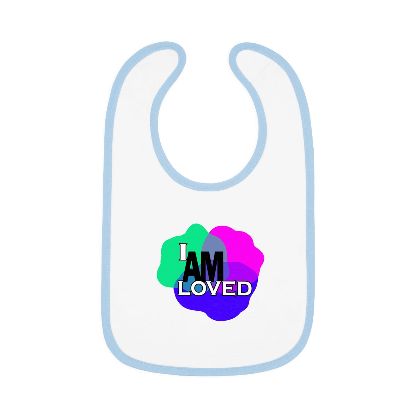 Baby Contrast Trim Jersey Bib - I am Loved 1