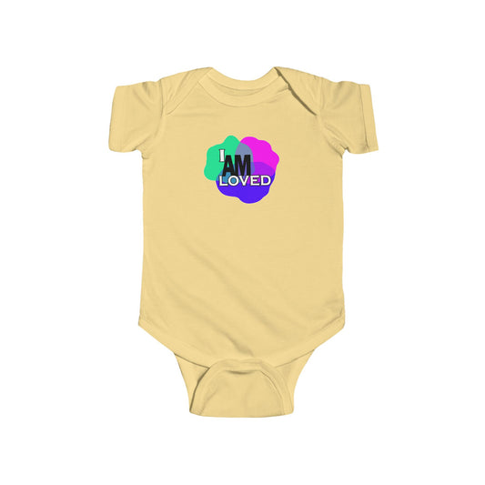 Infant Fine Jersey Bodysuit - I Am Loved (Multicolor with pink)