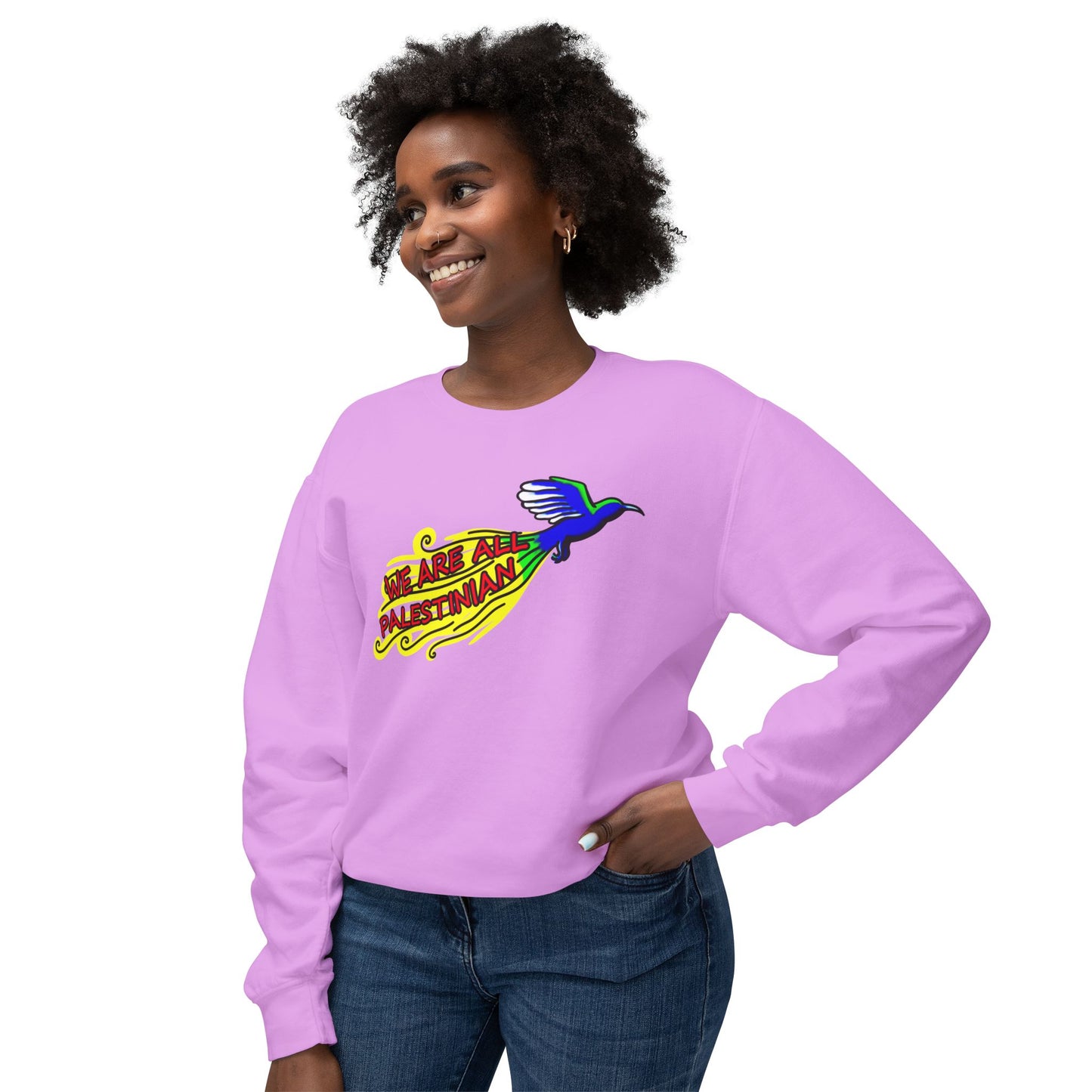 Unisex Lightweight Crewneck Sweatshirt - We are all Palestinian