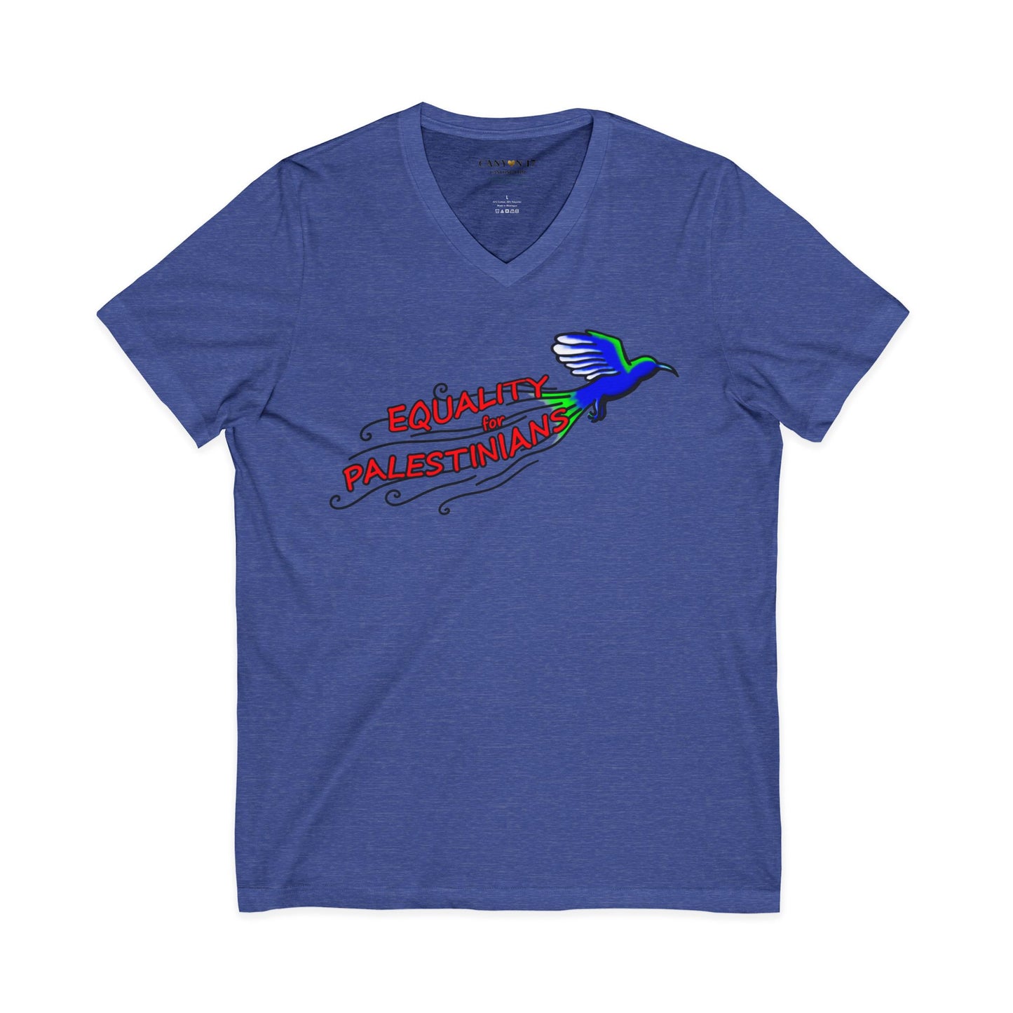 Unisex Jersey Short Sleeve V-Neck Tee - Equality for Palestinians