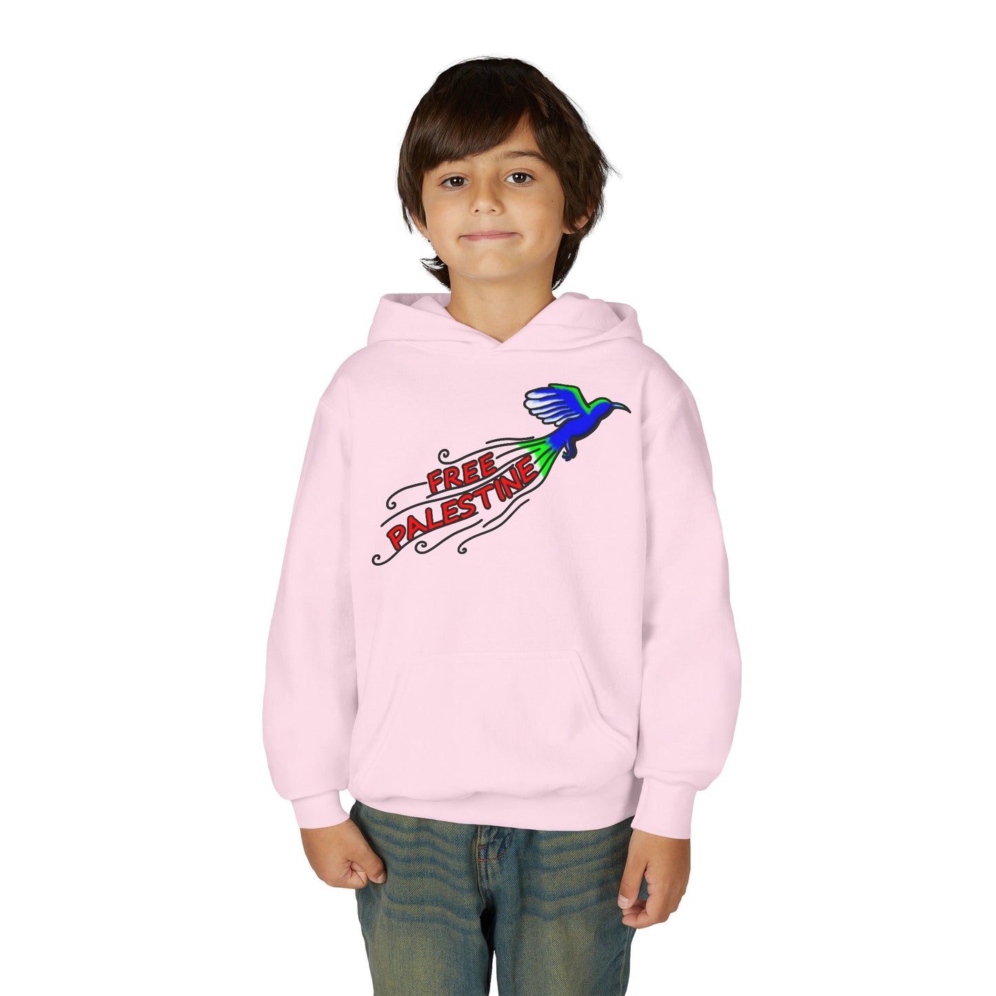 Youth Heavy Blend Hooded Sweatshirt - Free Palestine