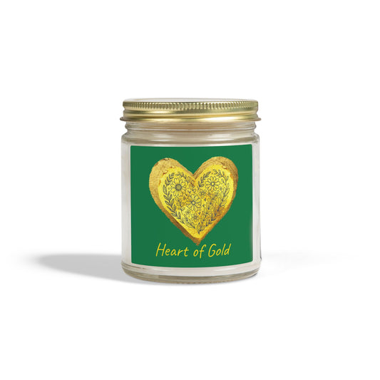 Scented Candle, Coconut Apricot Wax (9oz) - Forest Green