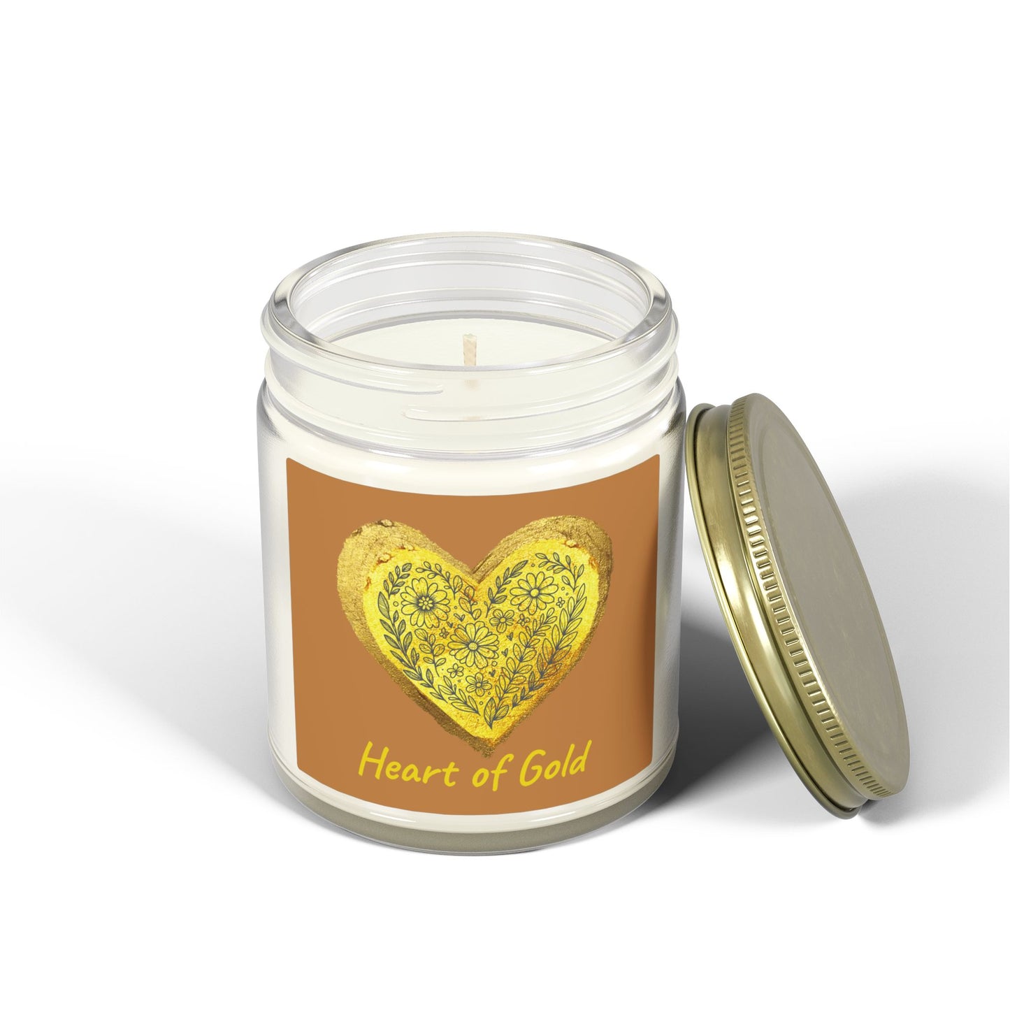 Scented Candle, Coconut Apricot Wax (9oz) - Brown
