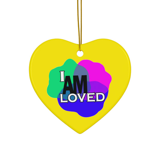 Ceramic Decor (Yellow Heart) - "I Am Loved"