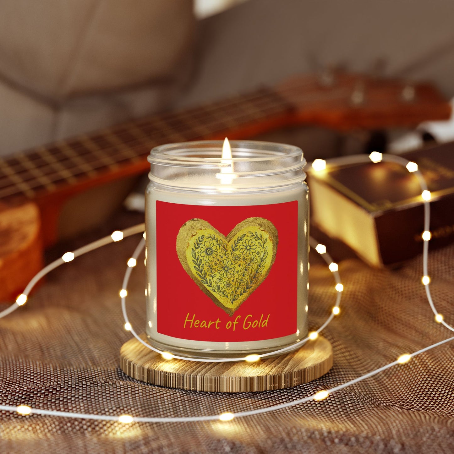 Scented Candle, Coconut Apricot Wax (9oz) - Red