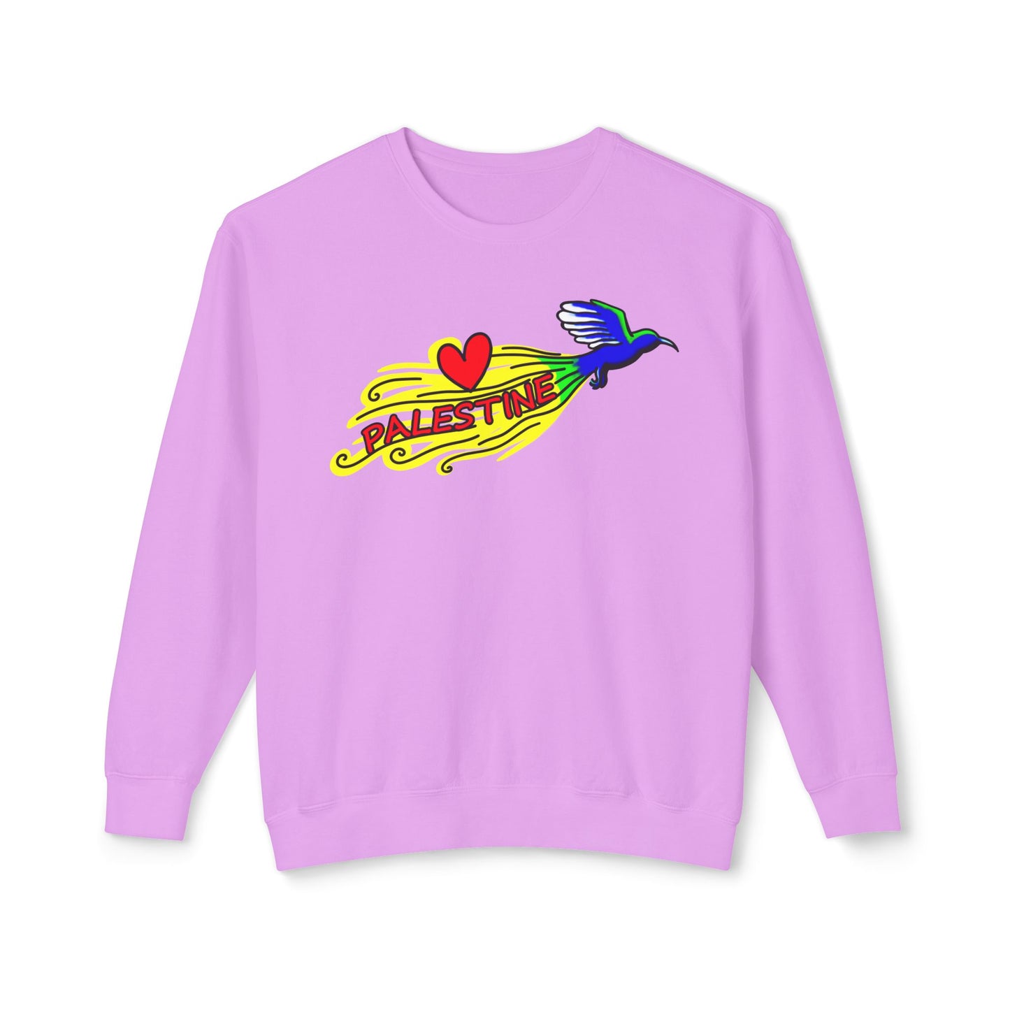 Unisex Lightweight Crewneck Sweatshirt - Love Palestine