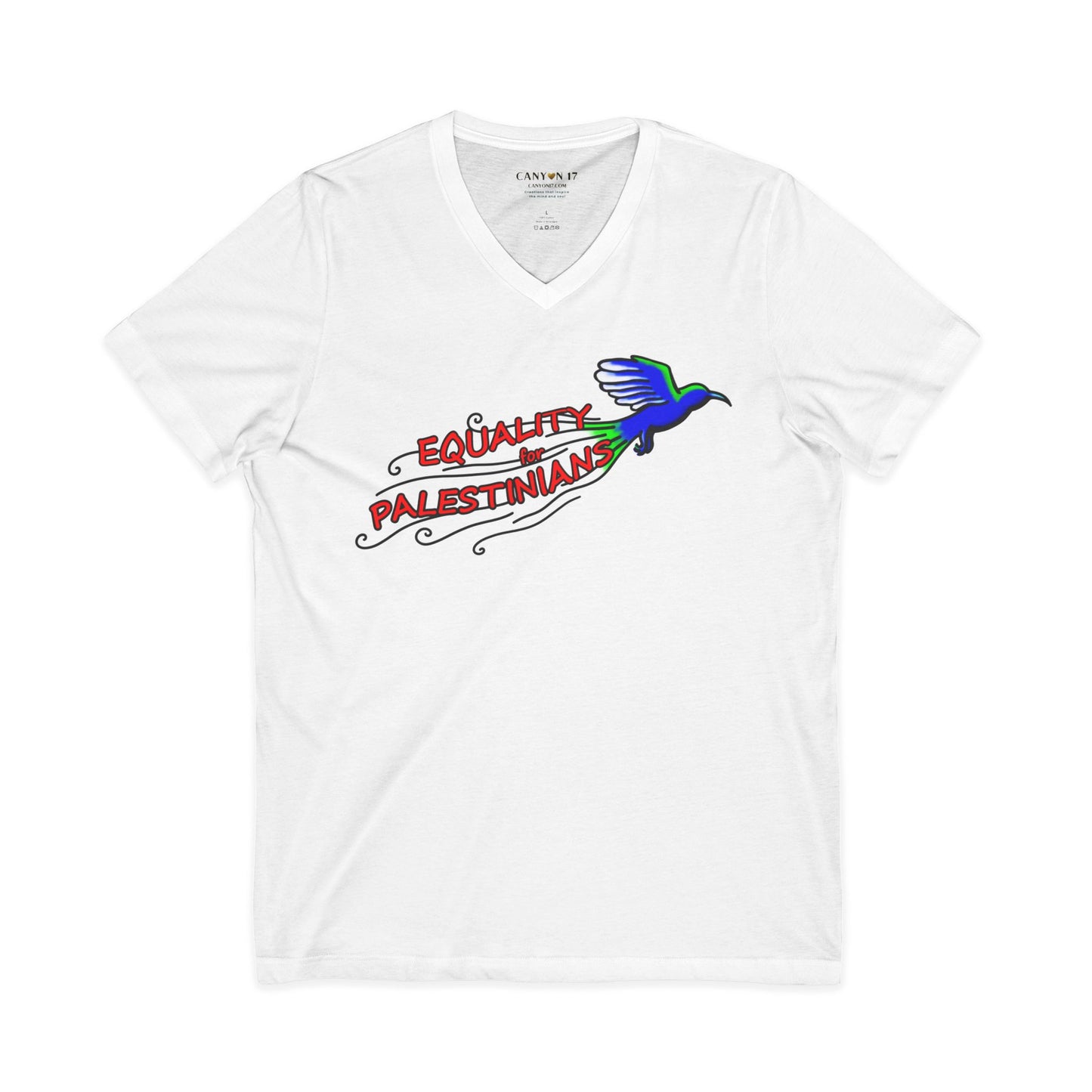 Unisex Jersey Short Sleeve V-Neck Tee - Equality for Palestinians