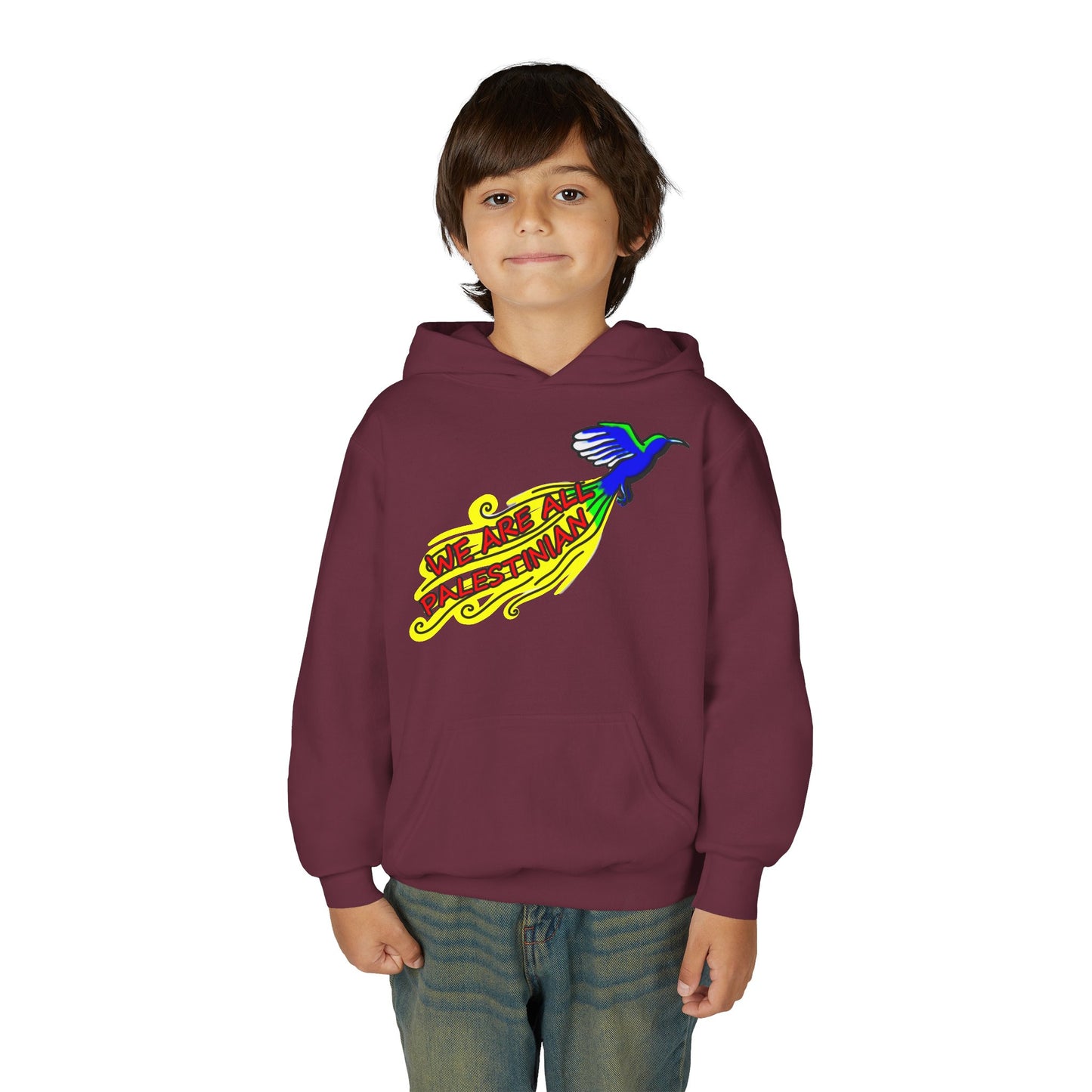 Youth Heavy Blend Hooded Sweatshirt - We are all Palestinian