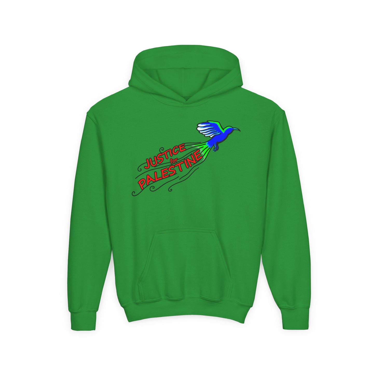 Youth Heavy Blend Hooded Sweatshirt - Justice for Palestine