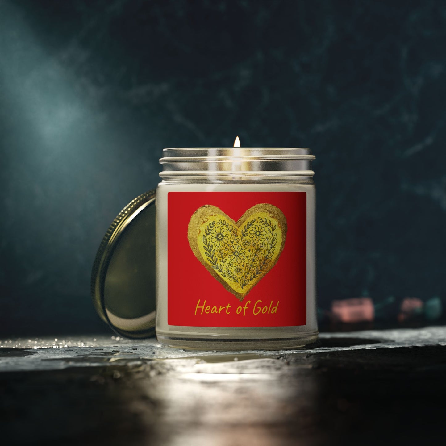 Scented Candle, Coconut Apricot Wax (9oz) - Red