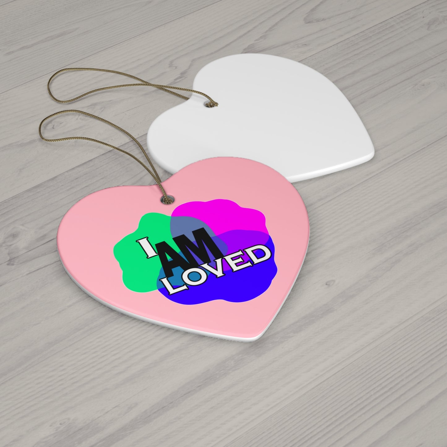 Ceramic Decor (Pink Heart) - "I Am Loved"