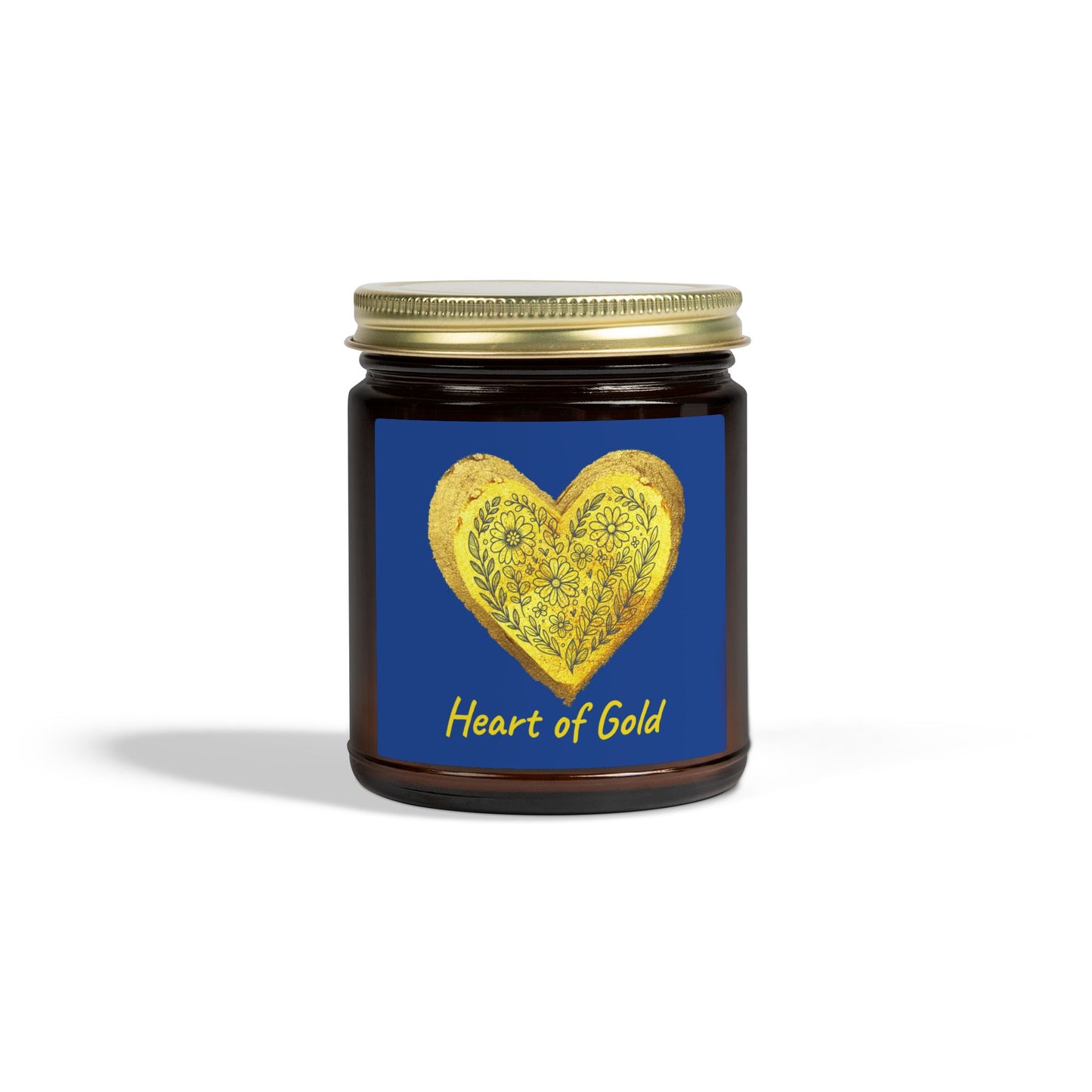 Scented Candle, Coconut Apricot Wax (9oz) - Dark Blue