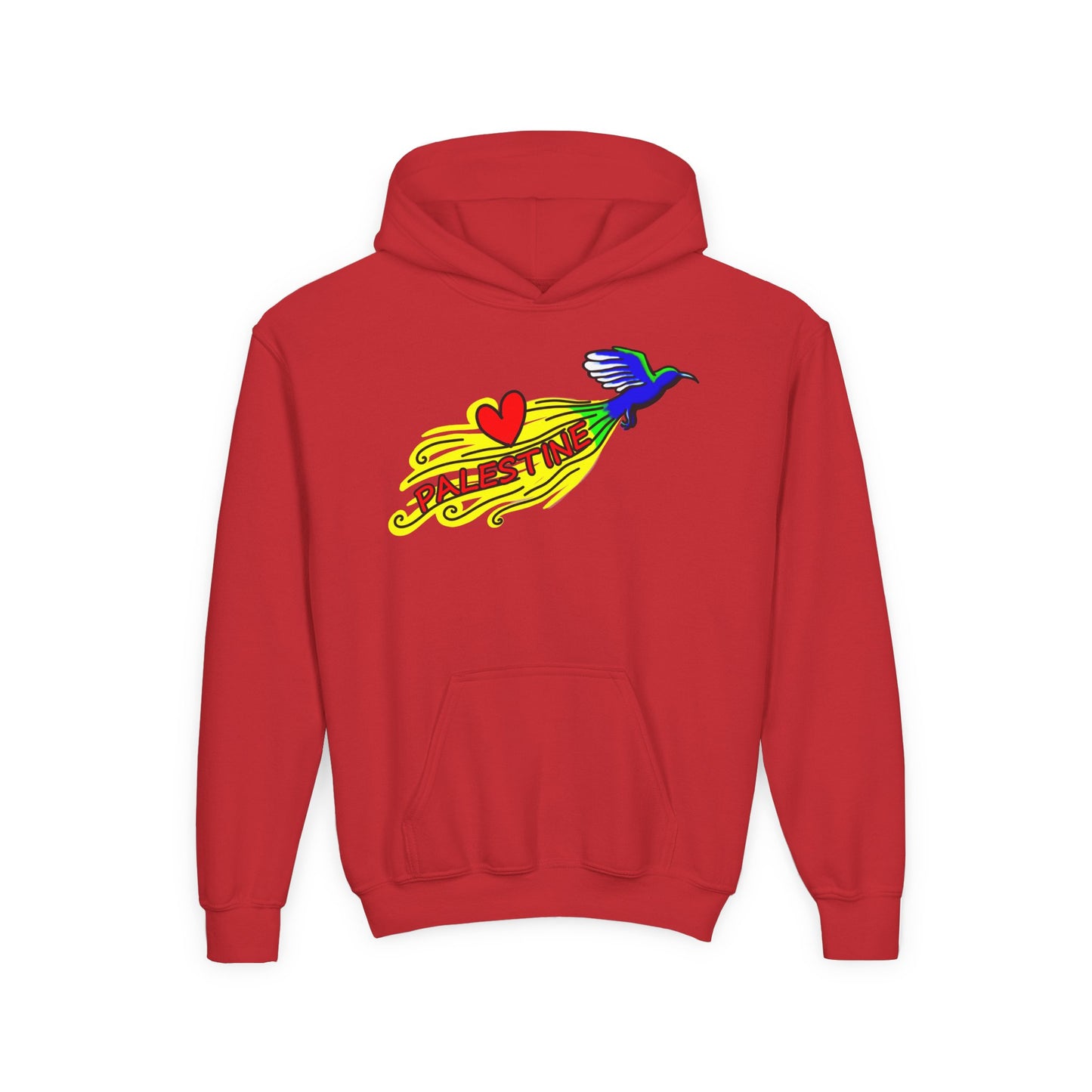 Youth Heavy Blend Hooded Sweatshirt - Love Palestine