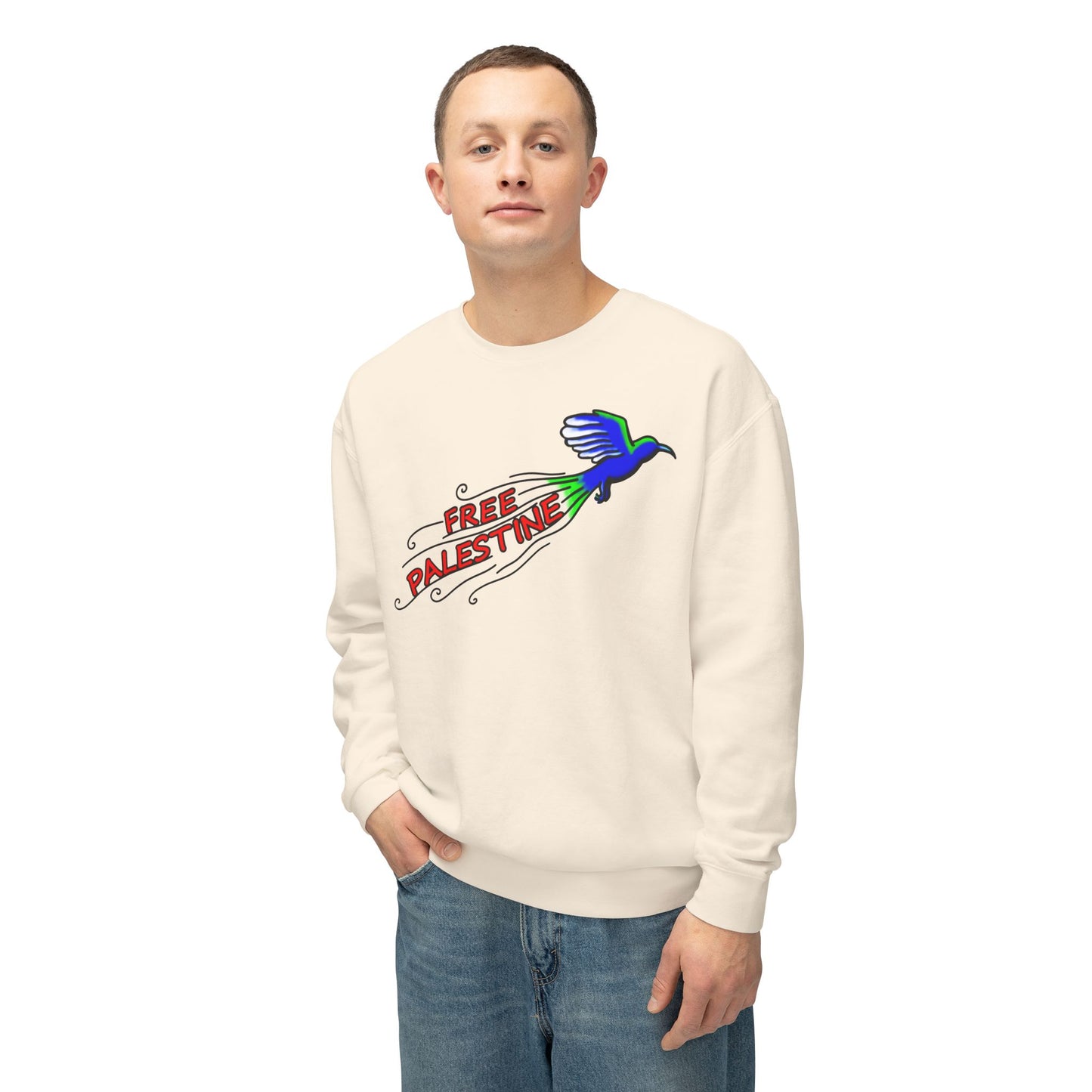 Unisex Lightweight Crewneck Sweatshirt - Free Palestine