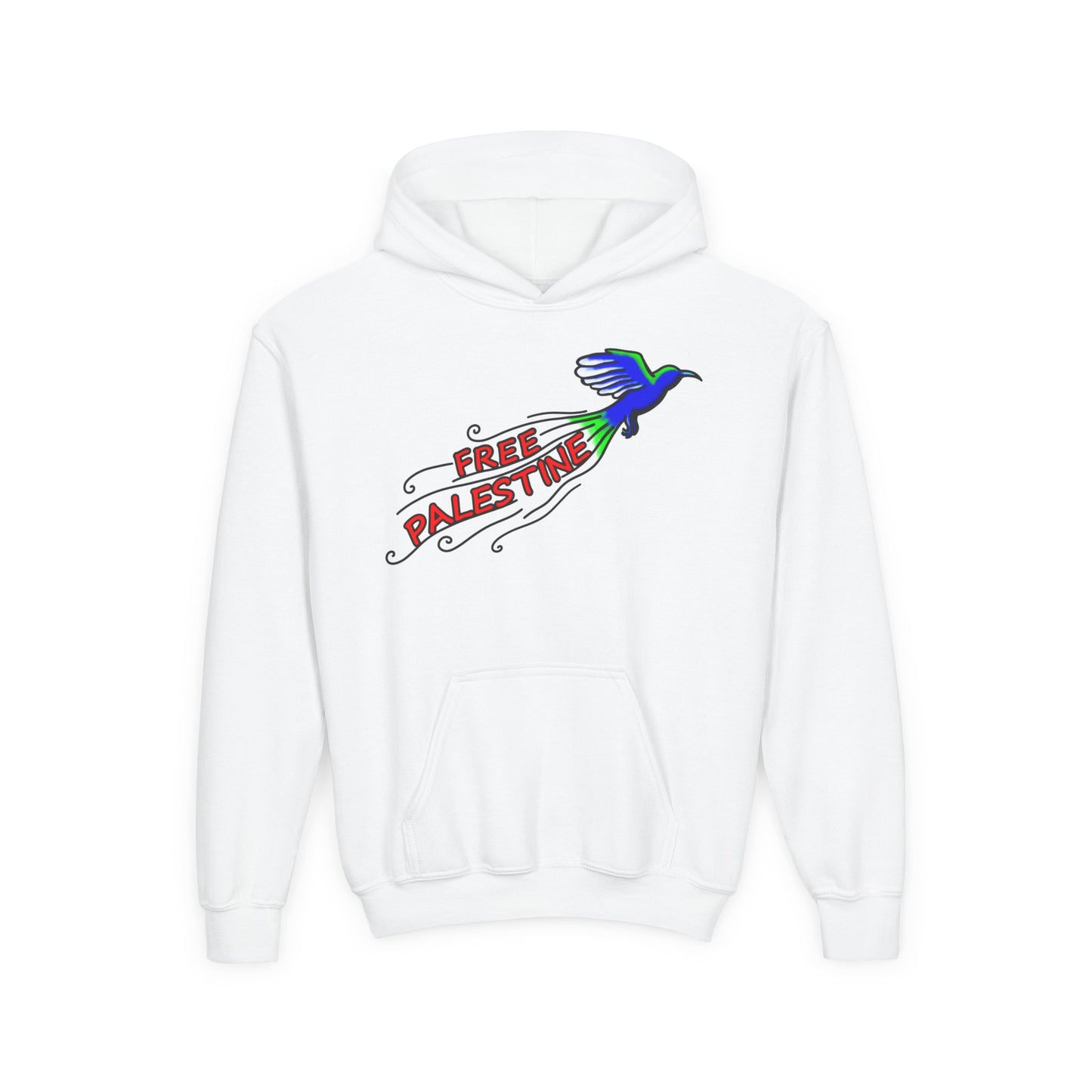 Youth Heavy Blend Hooded Sweatshirt - Free Palestine