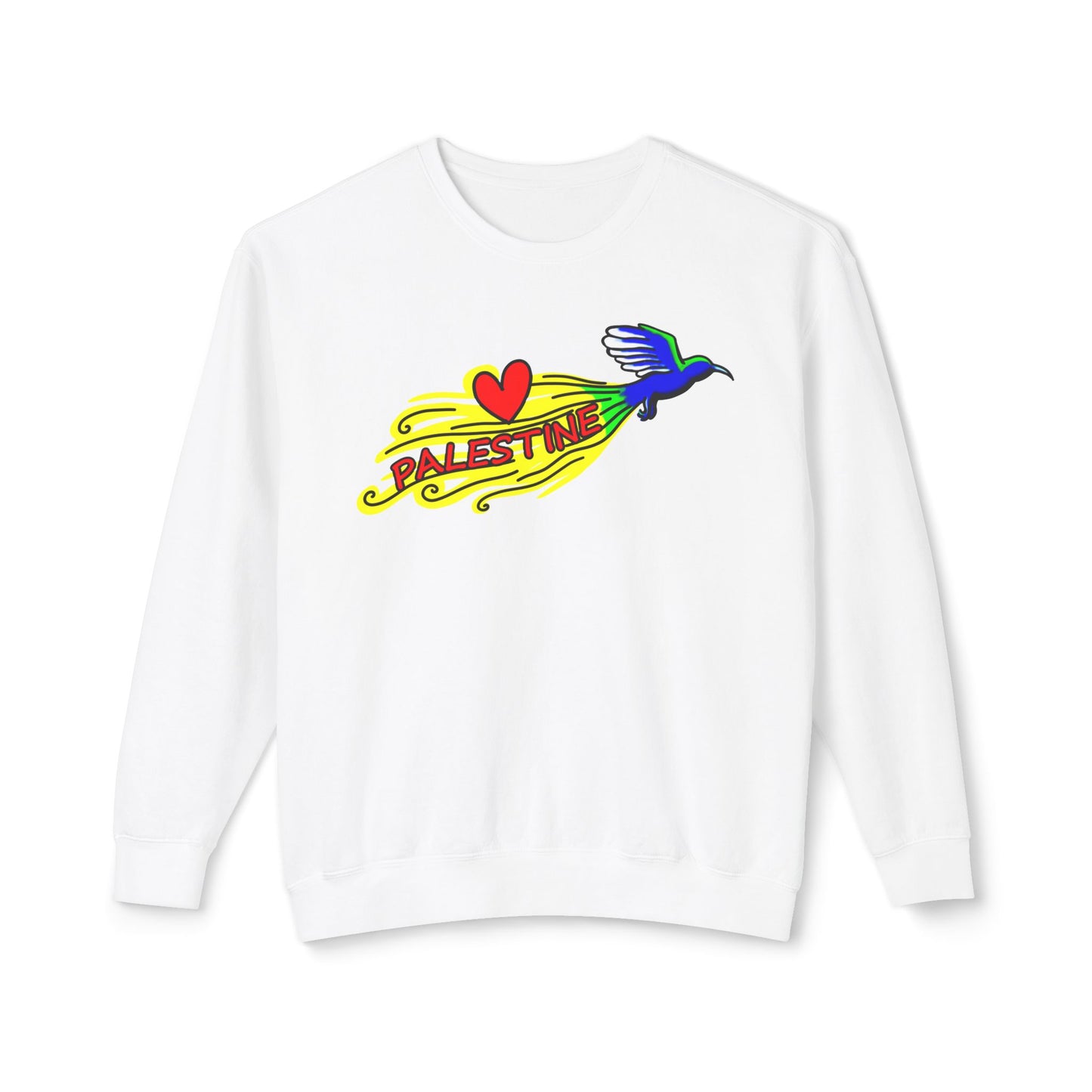Unisex Lightweight Crewneck Sweatshirt - Love Palestine