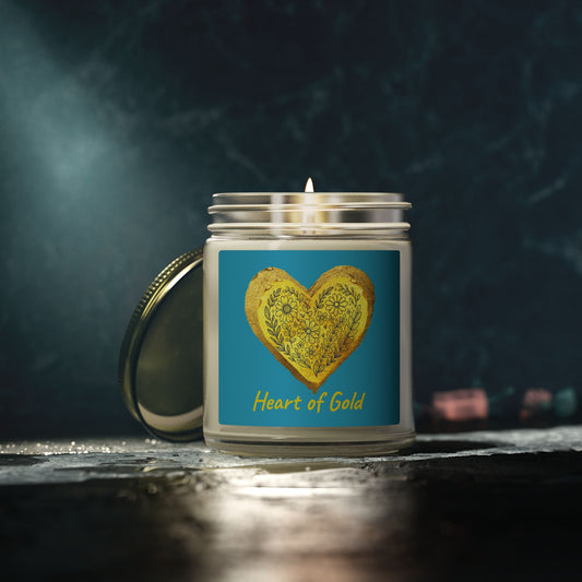 Scented Candle, Coconut Apricot Wax (9oz) - Turquoise