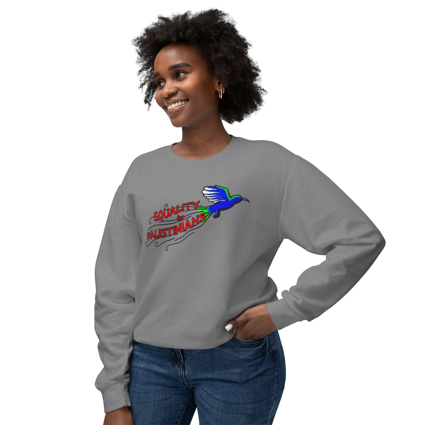 Unisex Lightweight Crewneck Sweatshirt - Equality for Palestinians