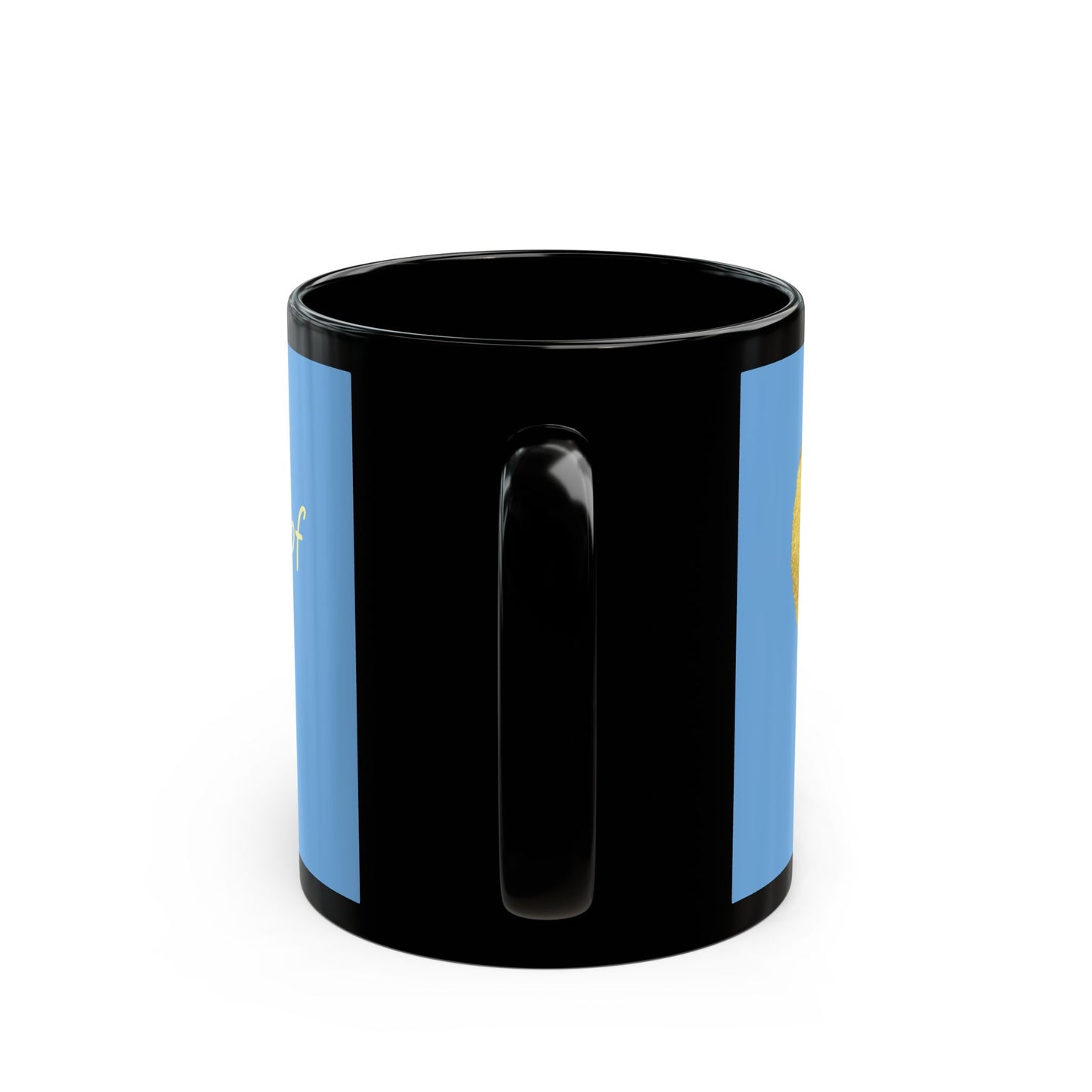Light Blue on Black Mug  - Heart of Gold (11oz)