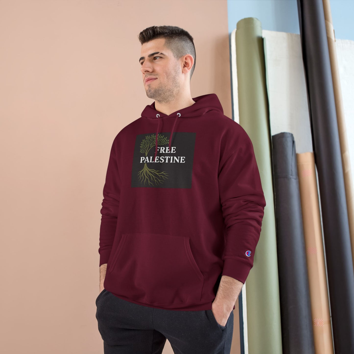 Champion Hoodie - Free Palestine (Olive Tree Roots Edition)