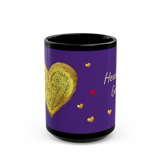 Purple on Black Mug  - Heart of Gold (15oz)
