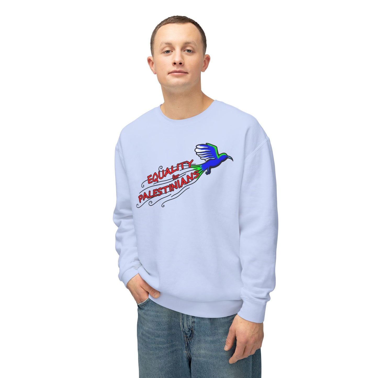 Unisex Lightweight Crewneck Sweatshirt - Equality for Palestinians