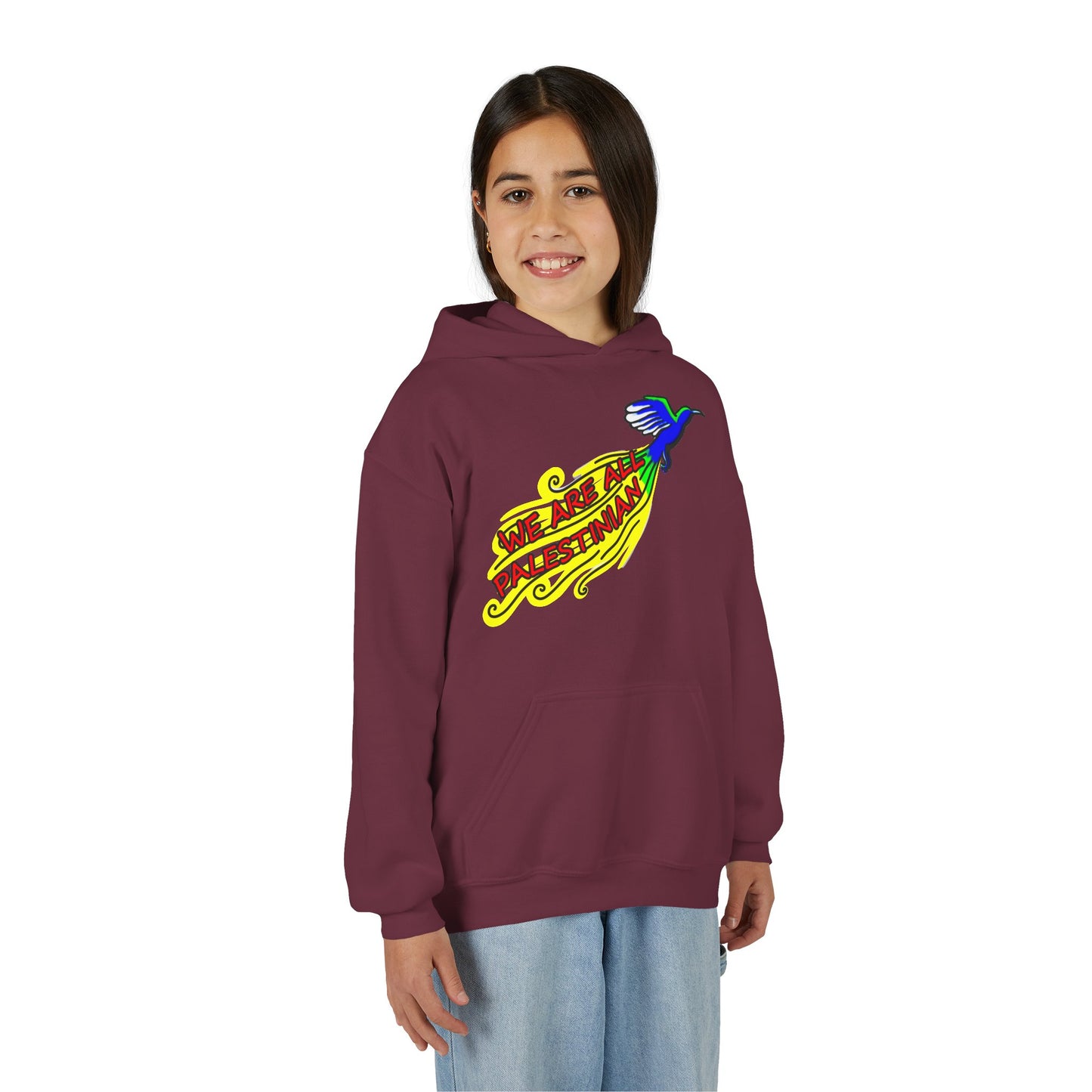 Youth Heavy Blend Hooded Sweatshirt - We are all Palestinian