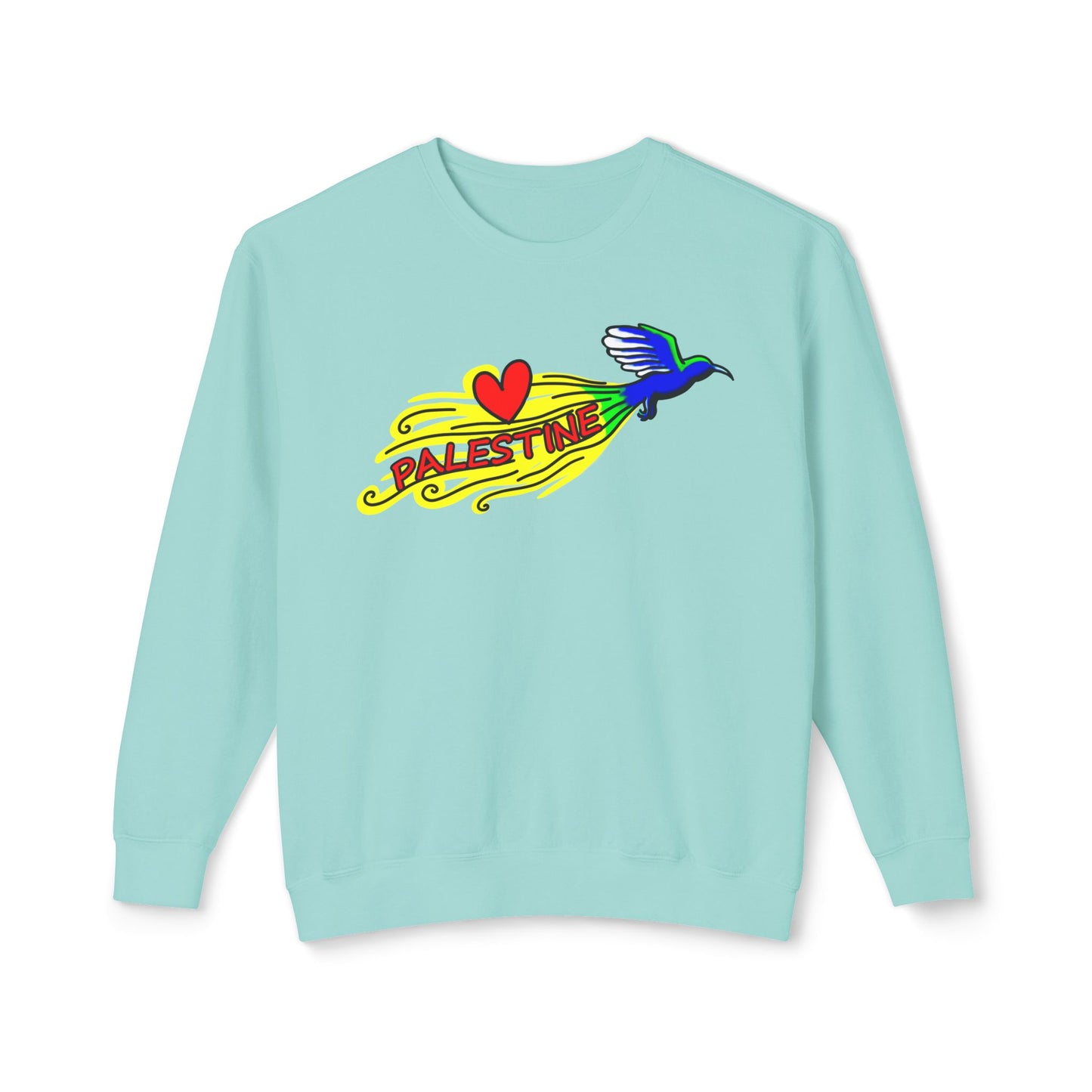 Unisex Lightweight Crewneck Sweatshirt - Love Palestine