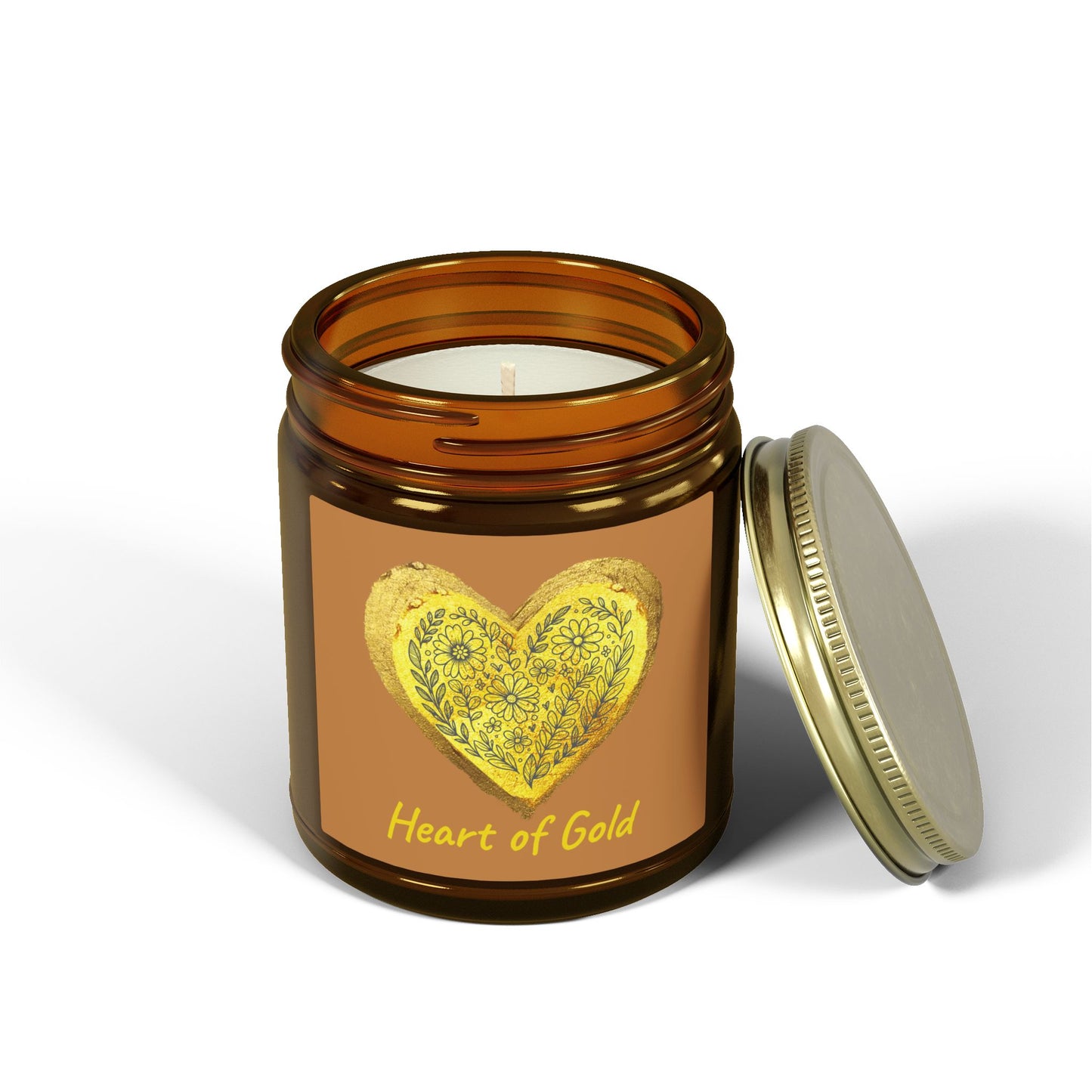 Scented Candle, Coconut Apricot Wax (9oz) - Brown