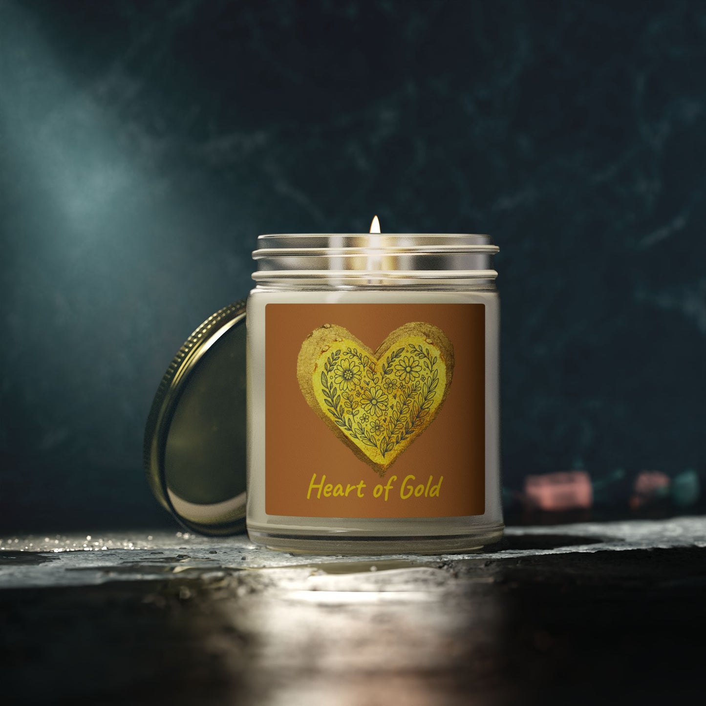 Scented Candle, Coconut Apricot Wax (9oz) - Brown