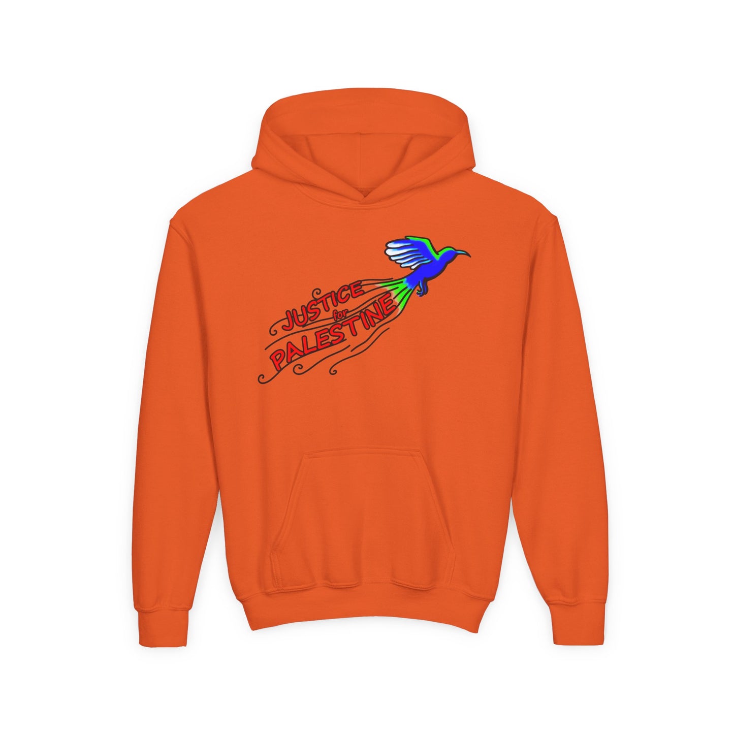 Youth Heavy Blend Hooded Sweatshirt - Justice for Palestine