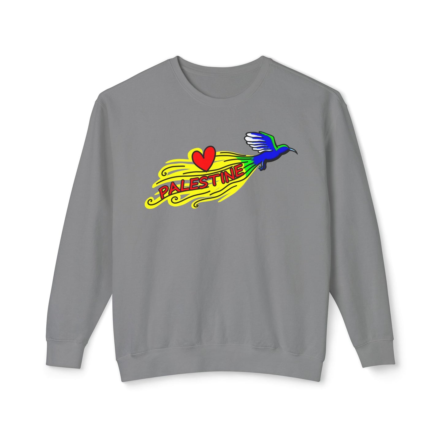 Unisex Lightweight Crewneck Sweatshirt - Love Palestine