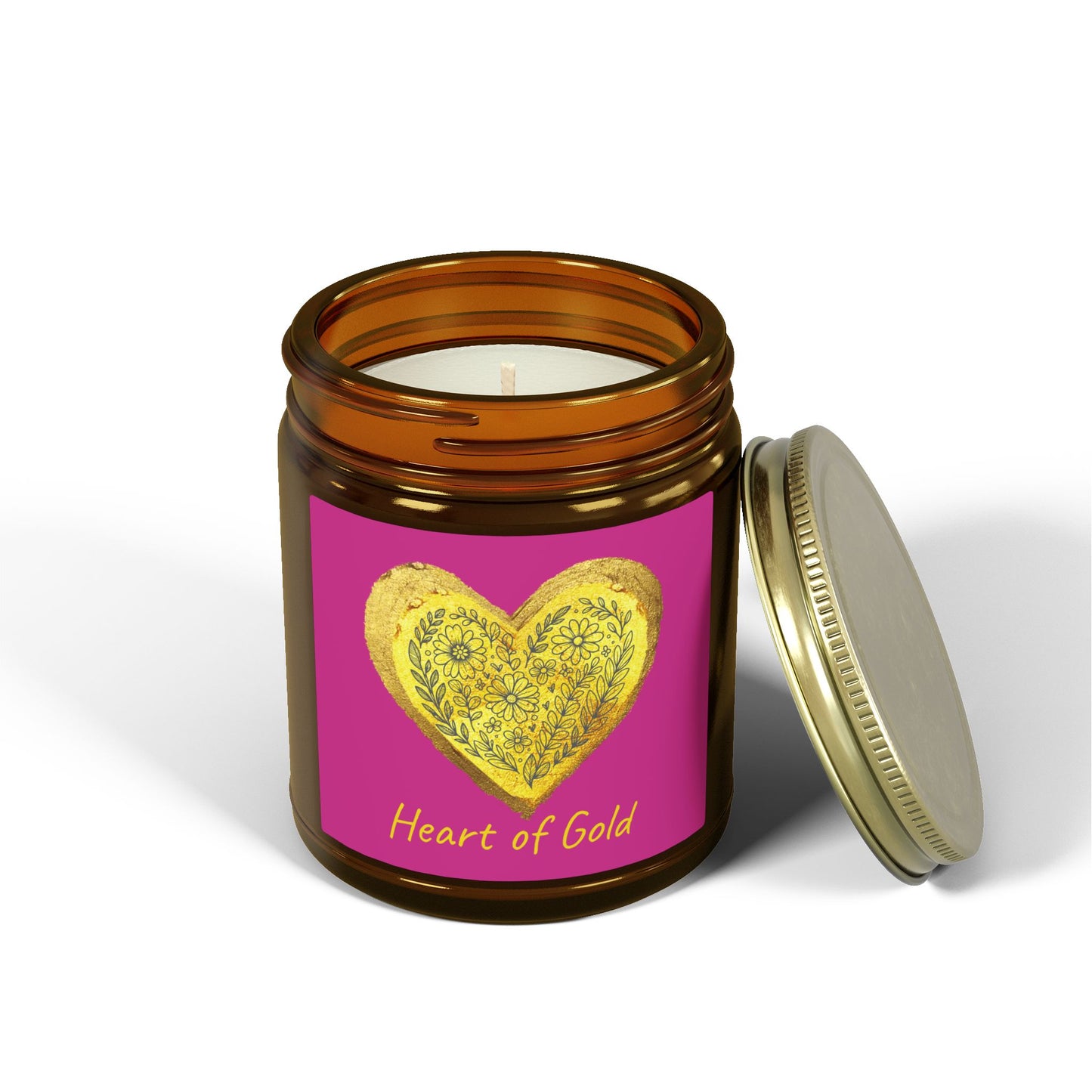 Scented Candle, Coconut Apricot Wax (9oz) - Pink