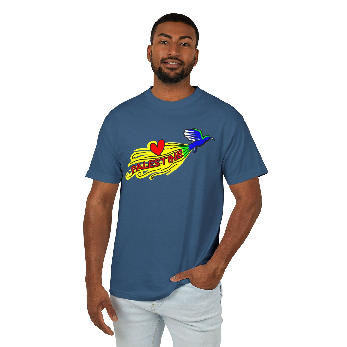 Unisex Heavyweight Cotton Tee - Love Palestine