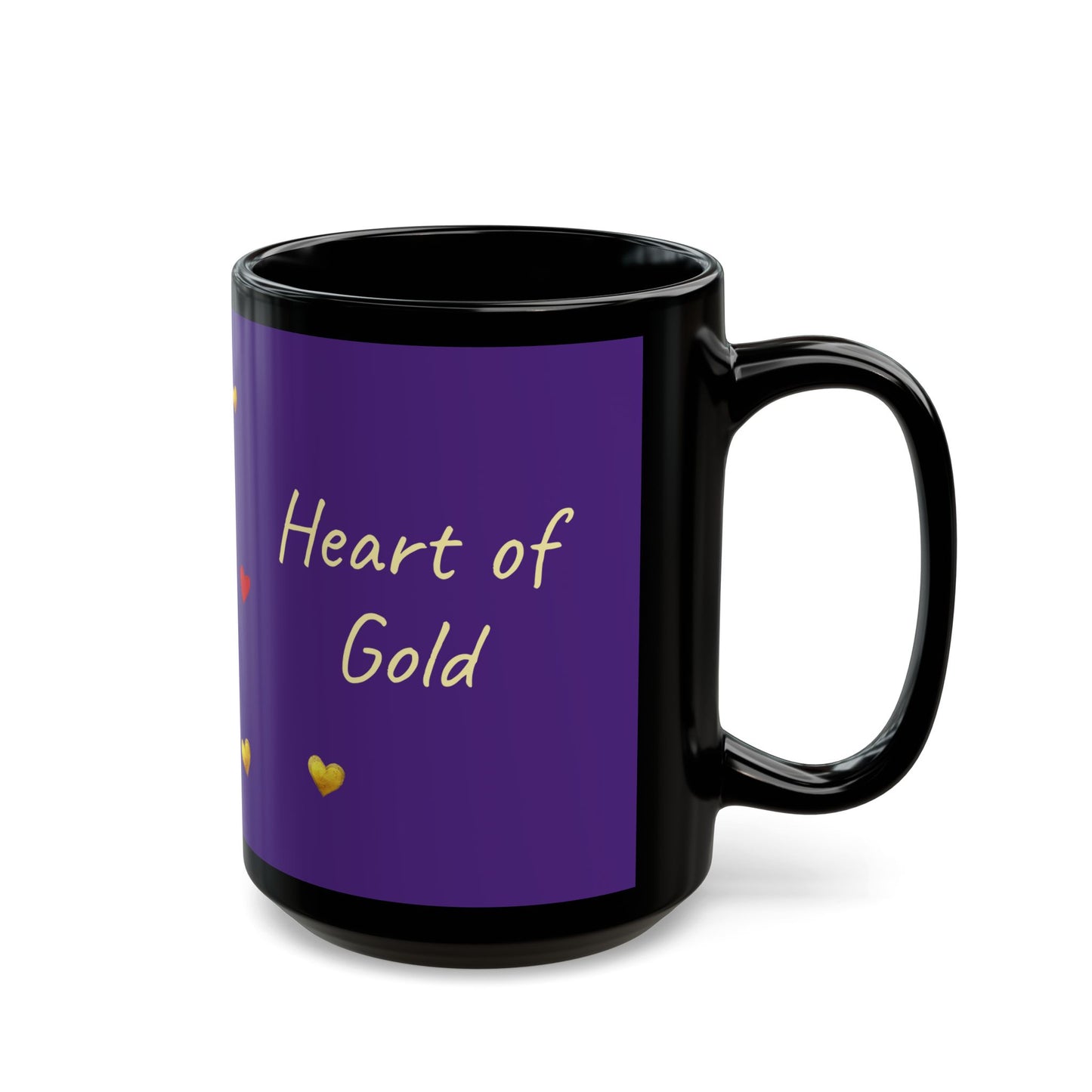 Purple on Black Mug  - Heart of Gold (15oz)
