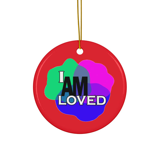 Ceramic Decor (Red Circle) - "I Am Loved"