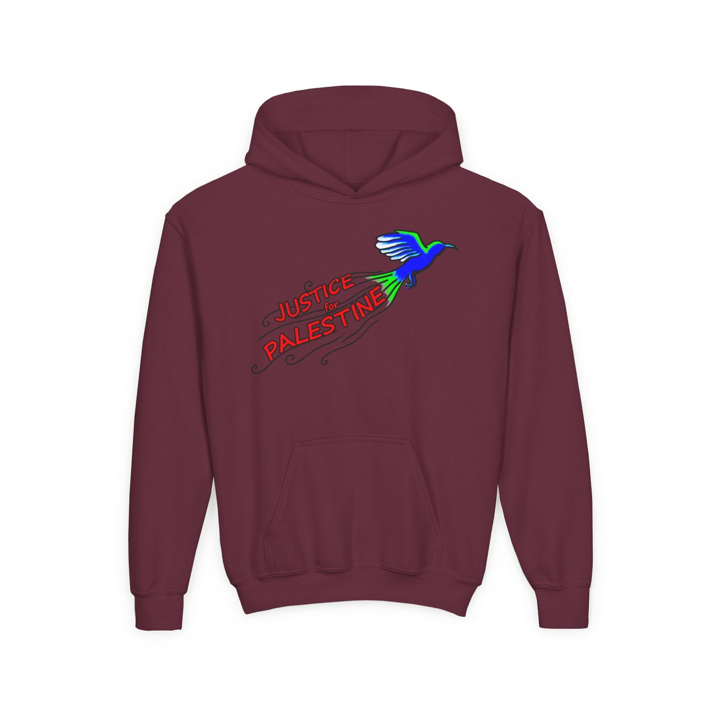 Youth Heavy Blend Hooded Sweatshirt - Justice for Palestine