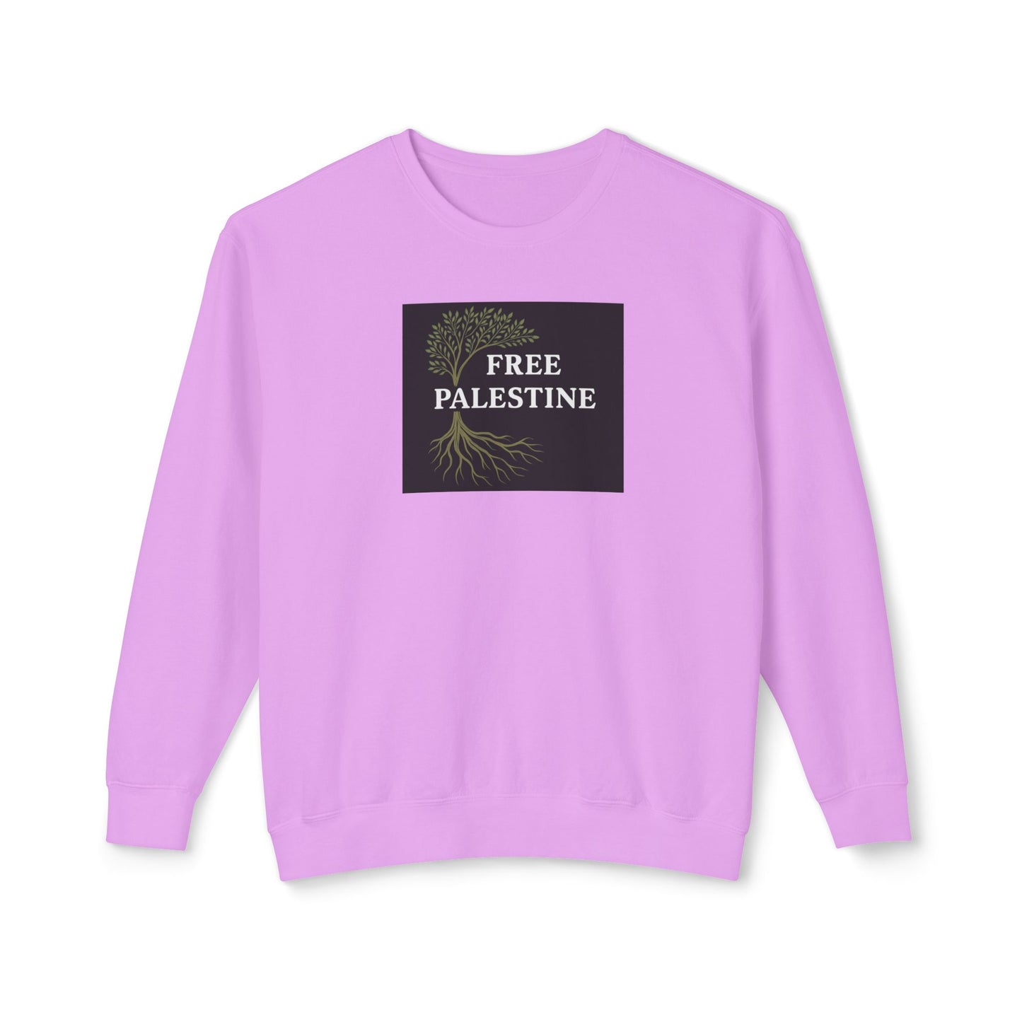Unisex Lightweight Crewneck Sweatshirt - Free Palestine (Olive Tree Roots Edition)