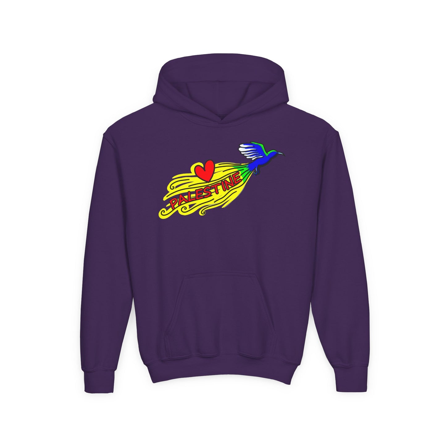 Youth Heavy Blend Hooded Sweatshirt - Love Palestine