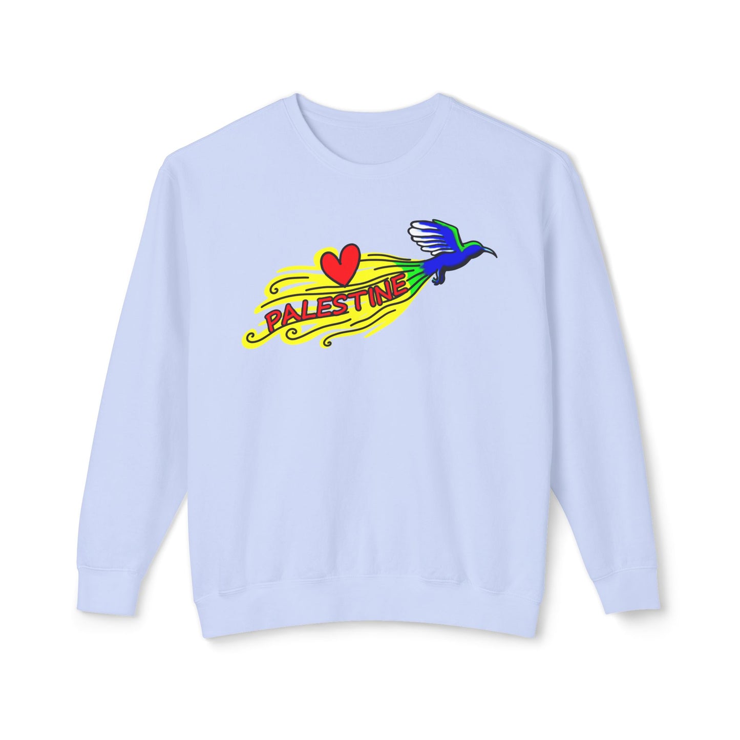 Unisex Lightweight Crewneck Sweatshirt - Love Palestine