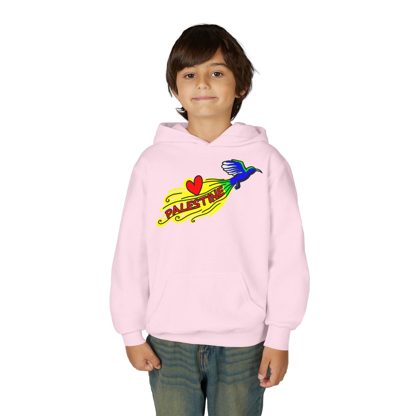 Youth Heavy Blend Hooded Sweatshirt - Love Palestine