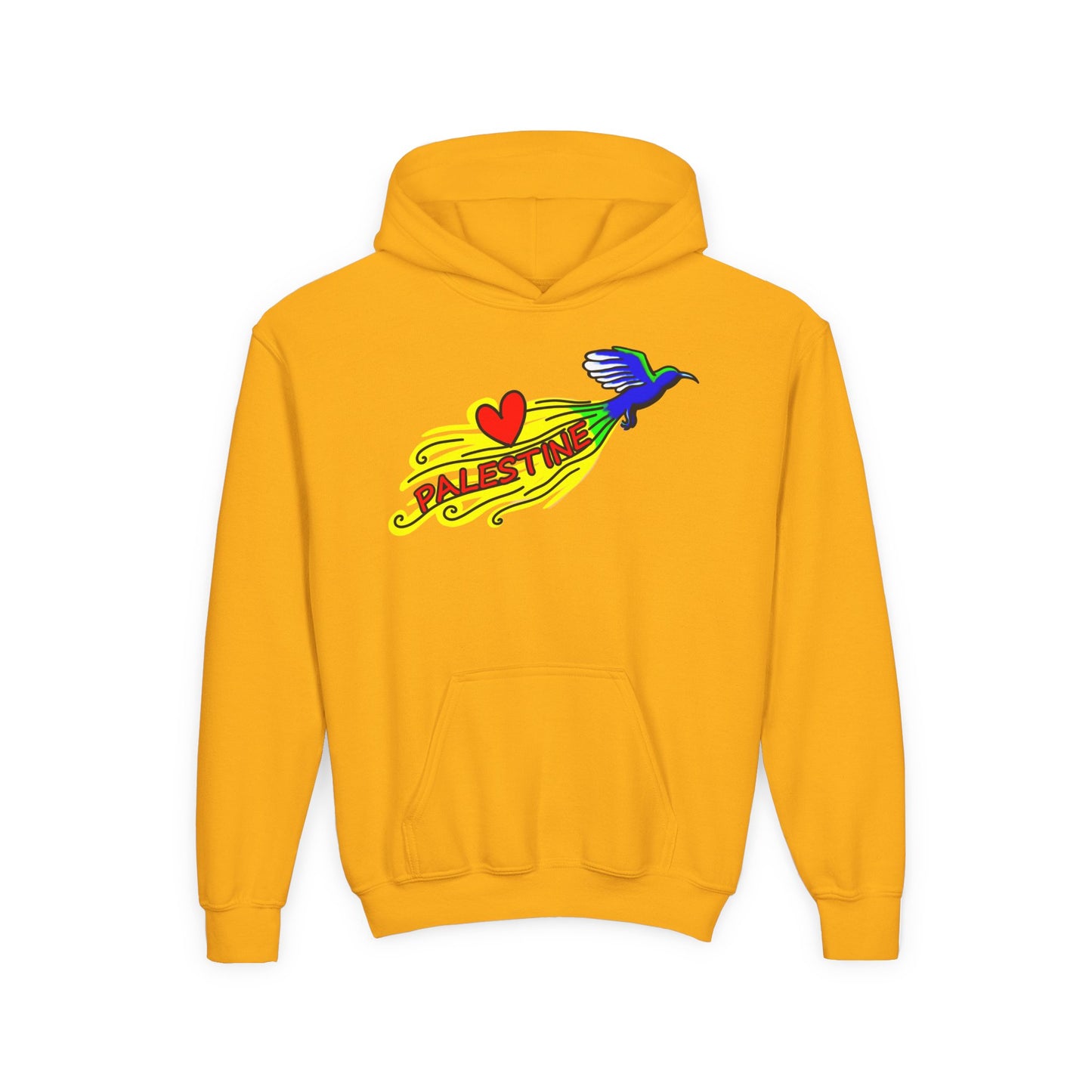 Youth Heavy Blend Hooded Sweatshirt - Love Palestine