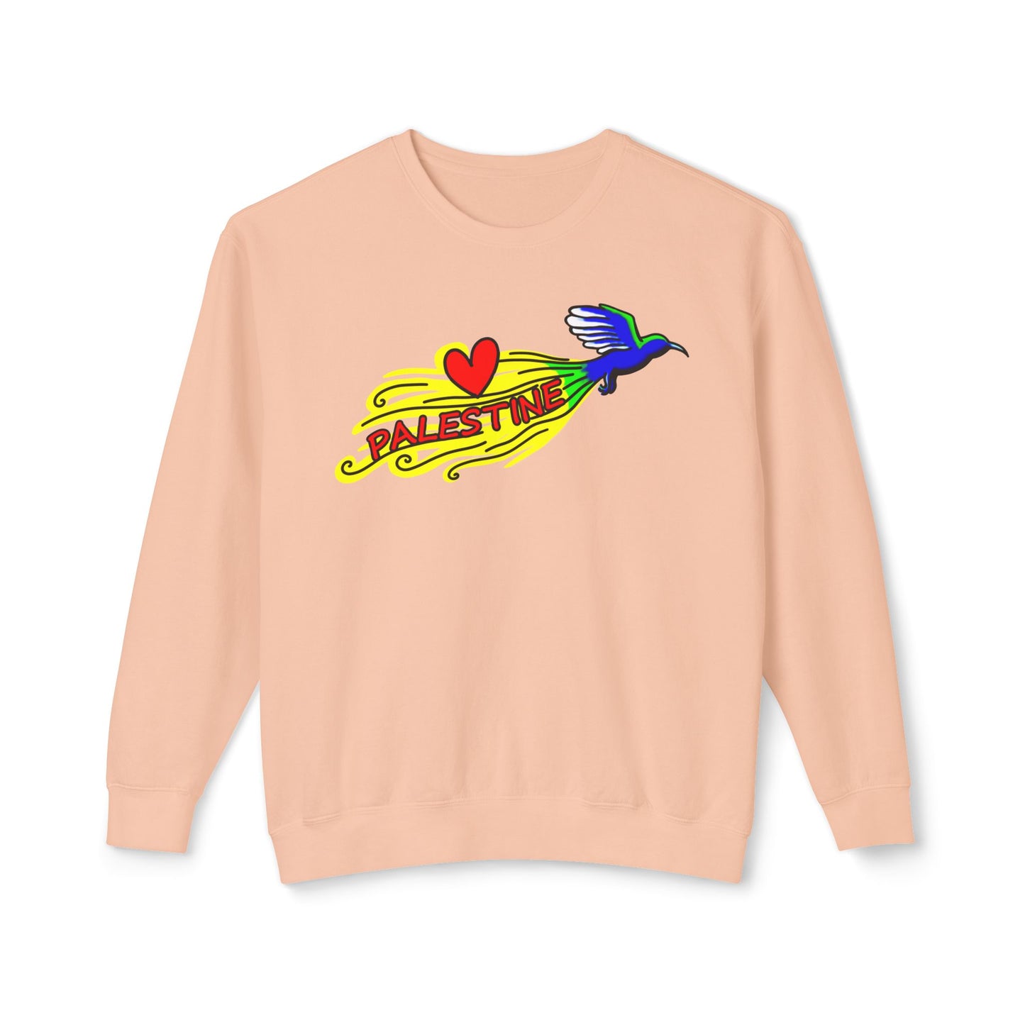 Unisex Lightweight Crewneck Sweatshirt - Love Palestine