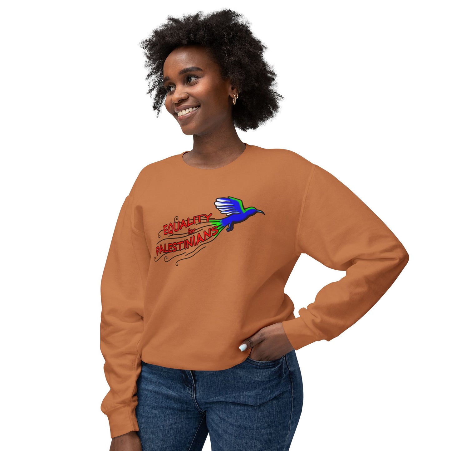 Unisex Lightweight Crewneck Sweatshirt - Equality for Palestinians