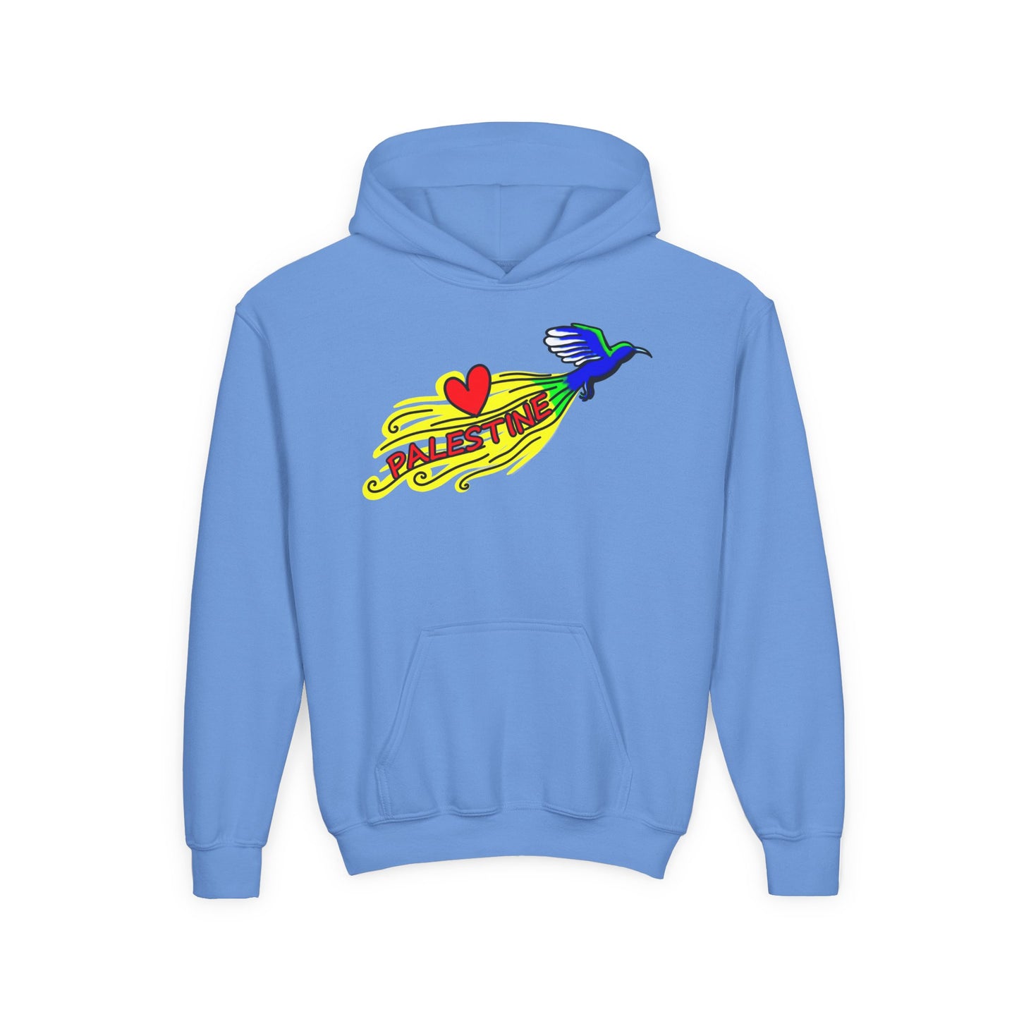 Youth Heavy Blend Hooded Sweatshirt - Love Palestine