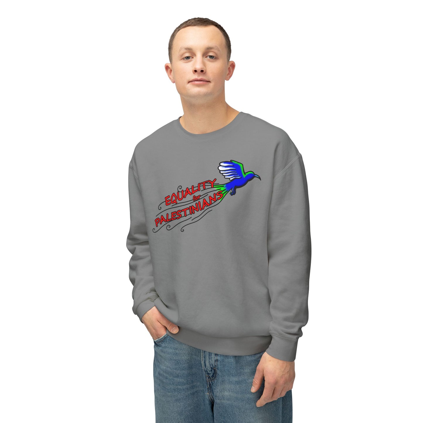 Unisex Lightweight Crewneck Sweatshirt - Equality for Palestinians