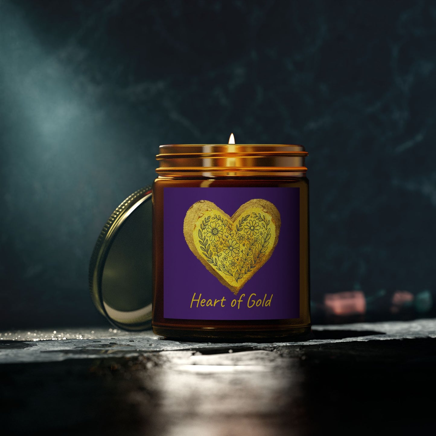 Scented Candle, Coconut Apricot Wax (9oz) - Dark Purple