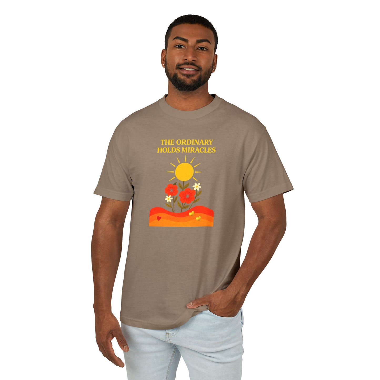 Unisex Heavyweight Cotton Tee - The Ordinary Holds Miracles